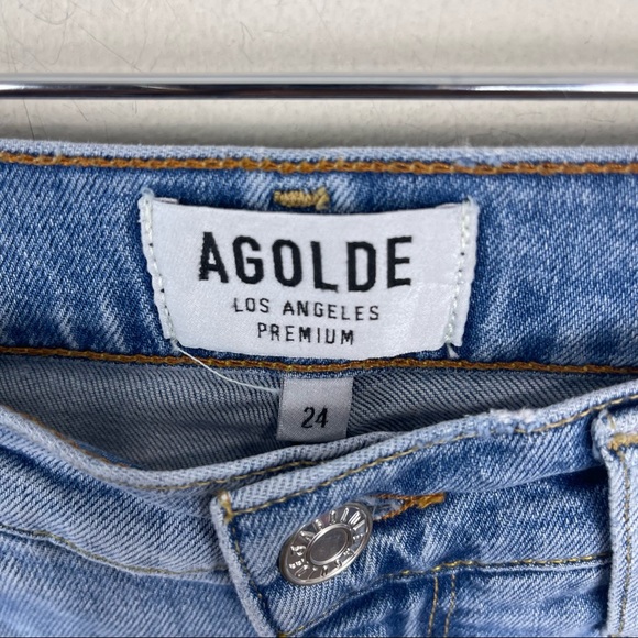 AGOLDE Distressed Sophie High Rise Skinny Crop Jeans - Picture 4 of 9